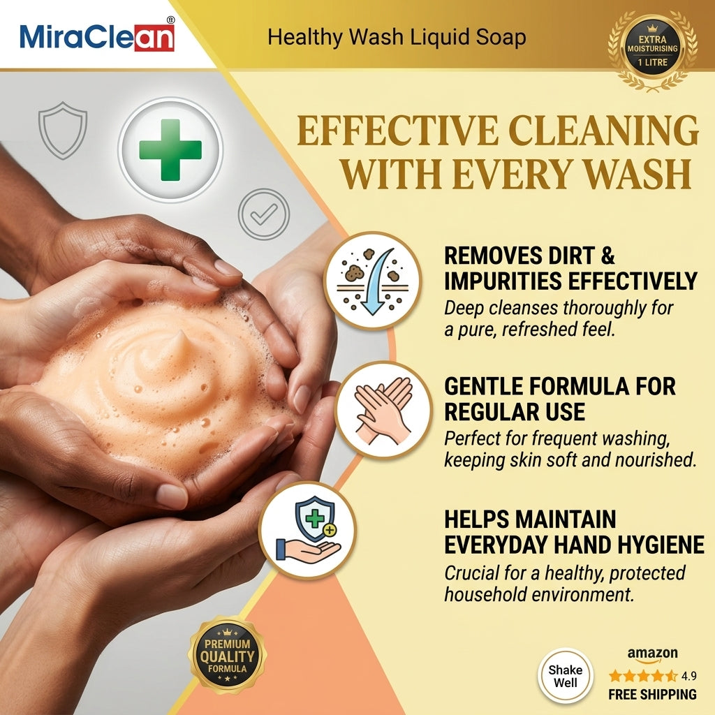 Liquid Soap Healthy Wash 1L X 4