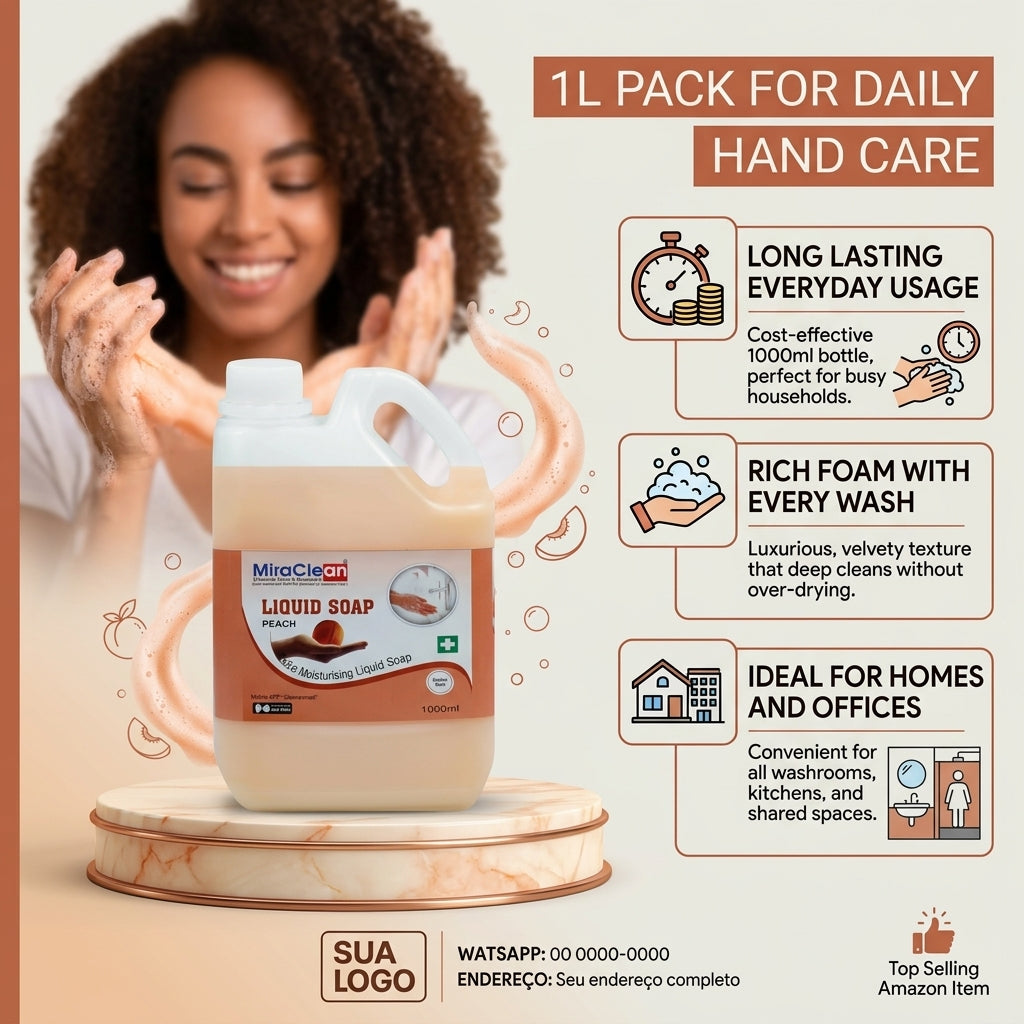 Liquid Soap Peach 1L X 4