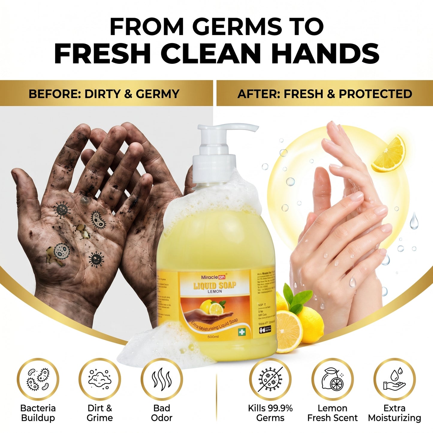 Handwash Lemon 500ml X 4