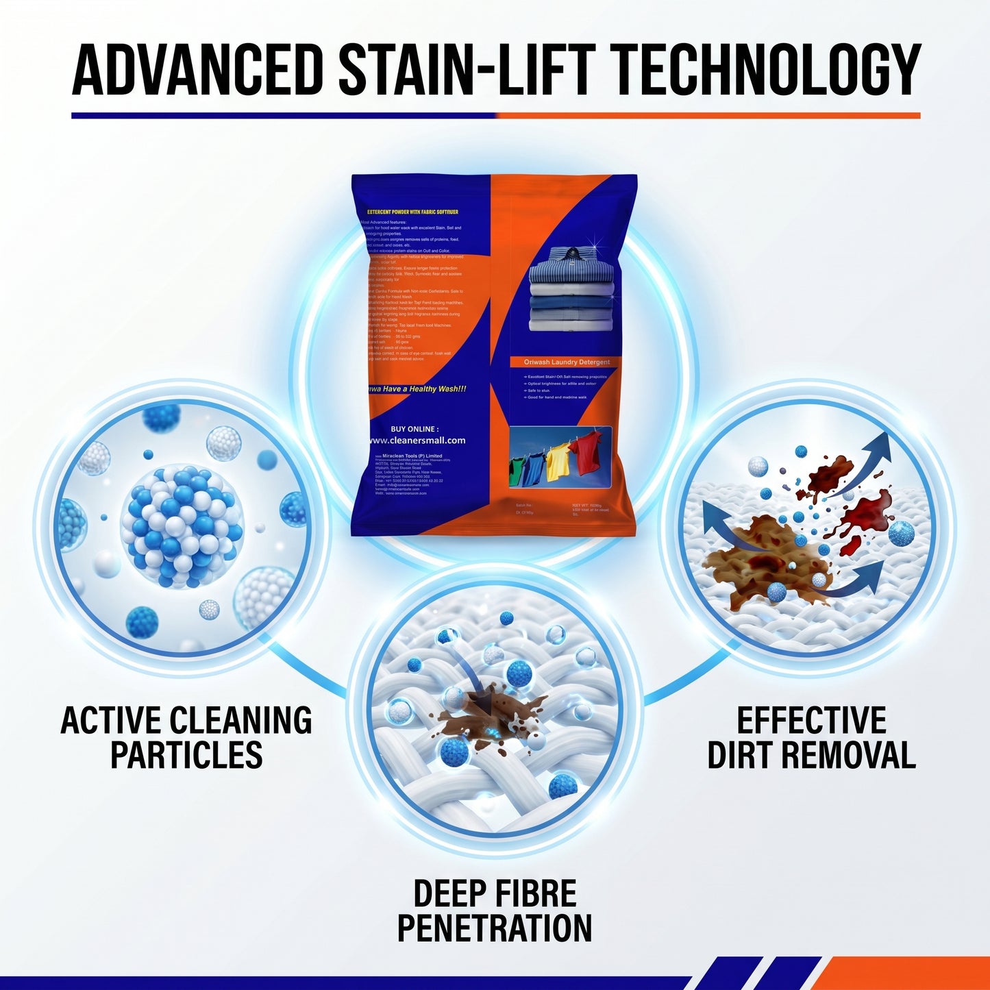 Detergent Powder Orange 500g X 4