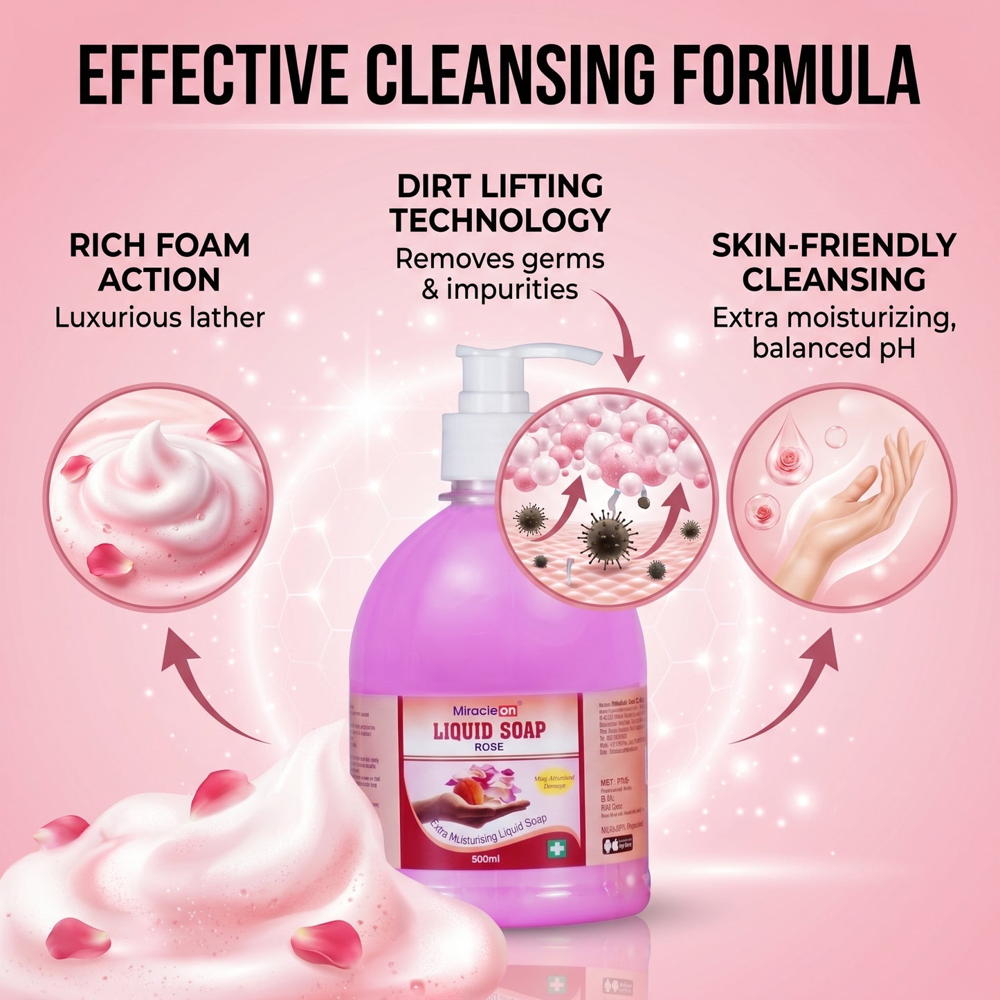 Handwash Rose 500ml X 4