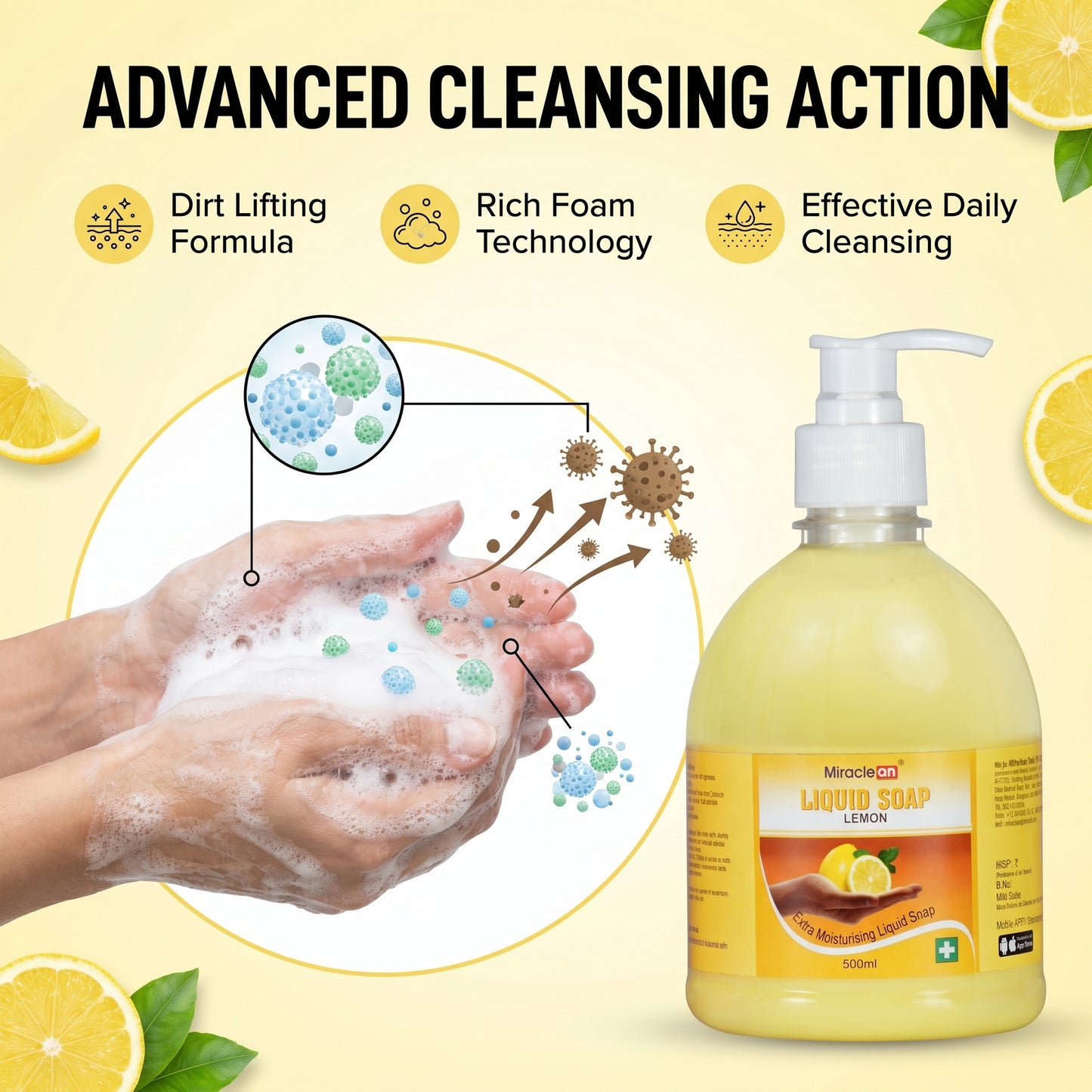 Handwash Lemon 500ml X 4