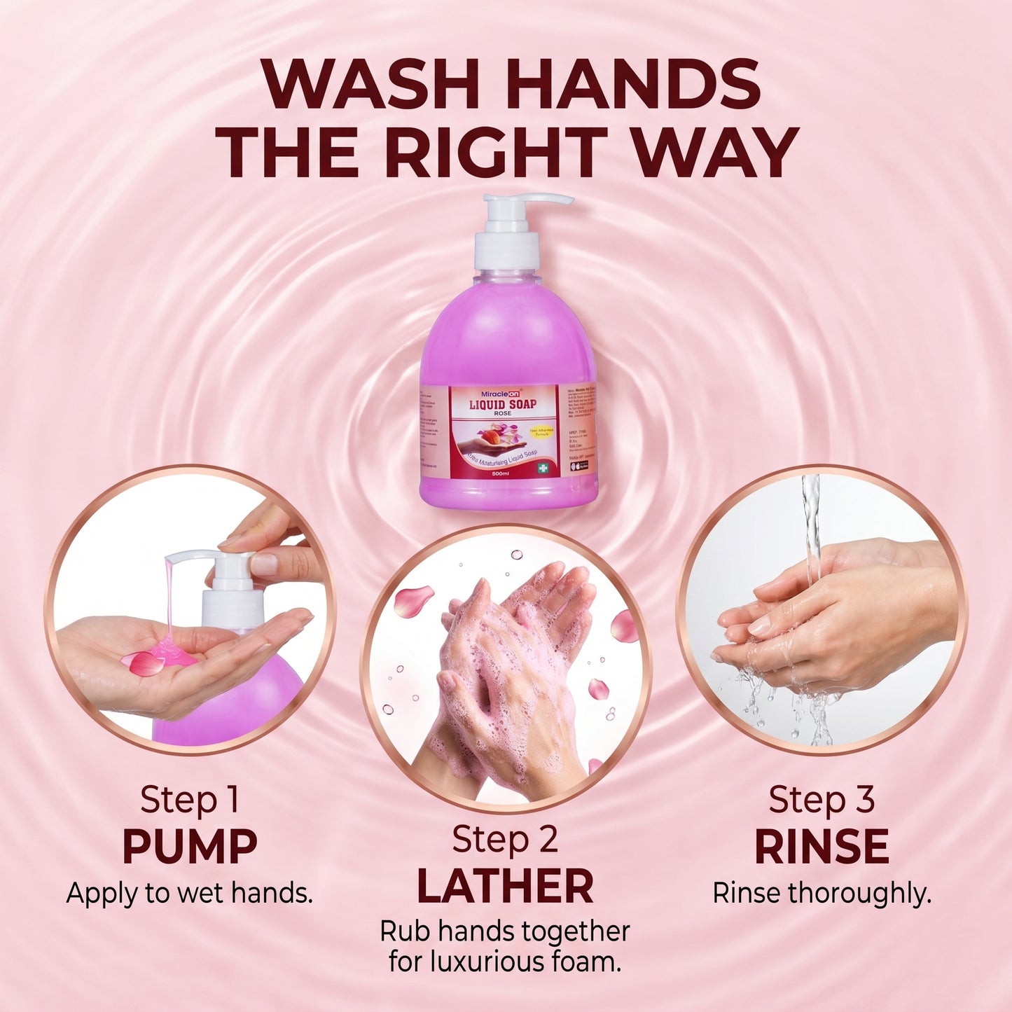 Handwash Rose 500ml X 4