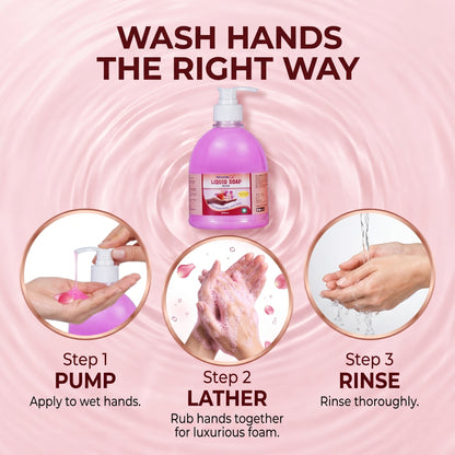 Handwash Rose 500ml X 4