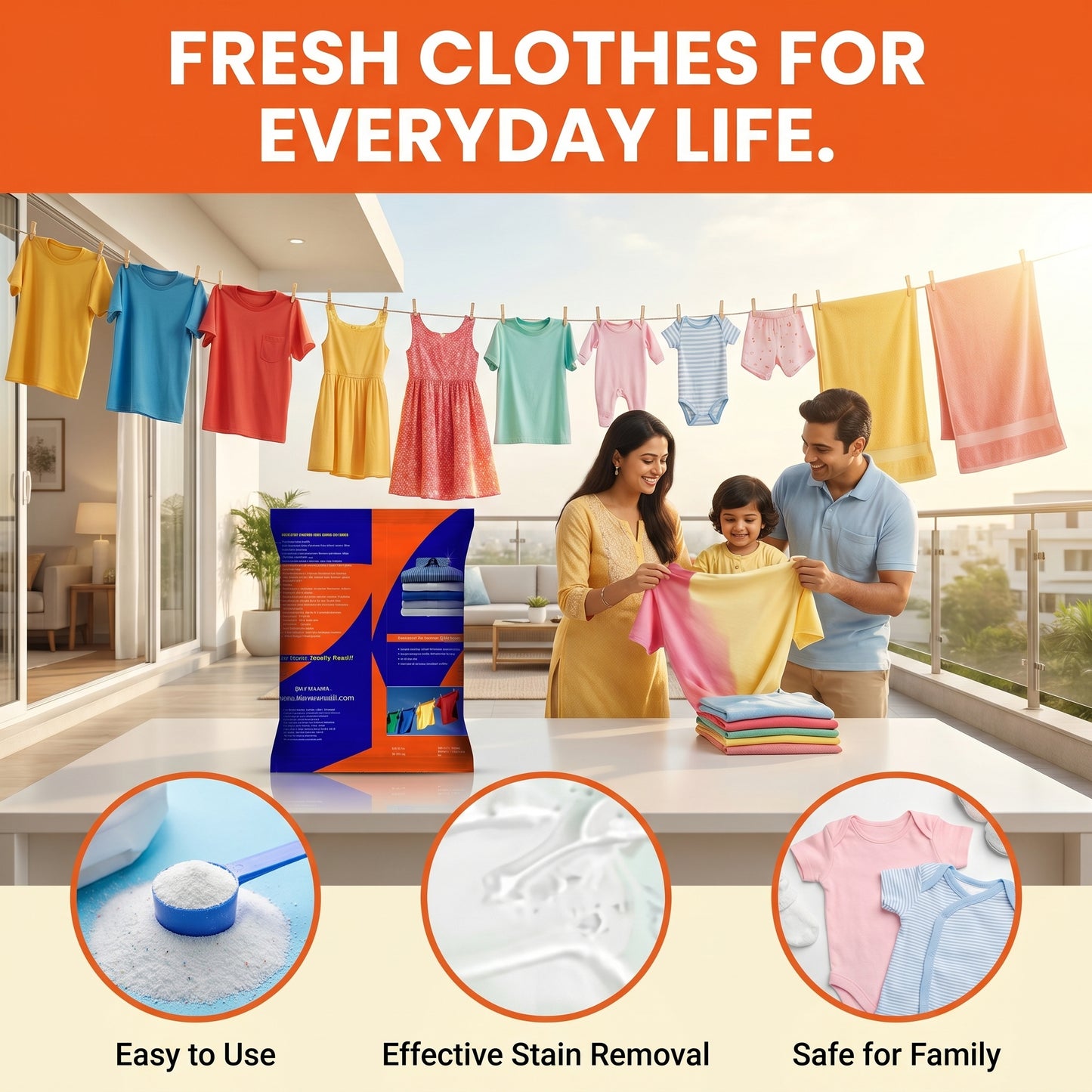 Detergent Powder Orange 500g X 4